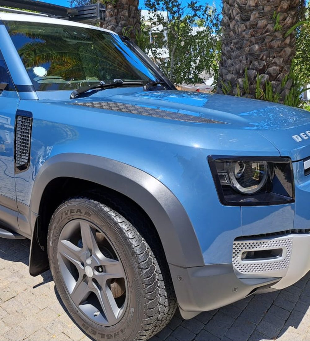 Freshly washed Land Rover Defender